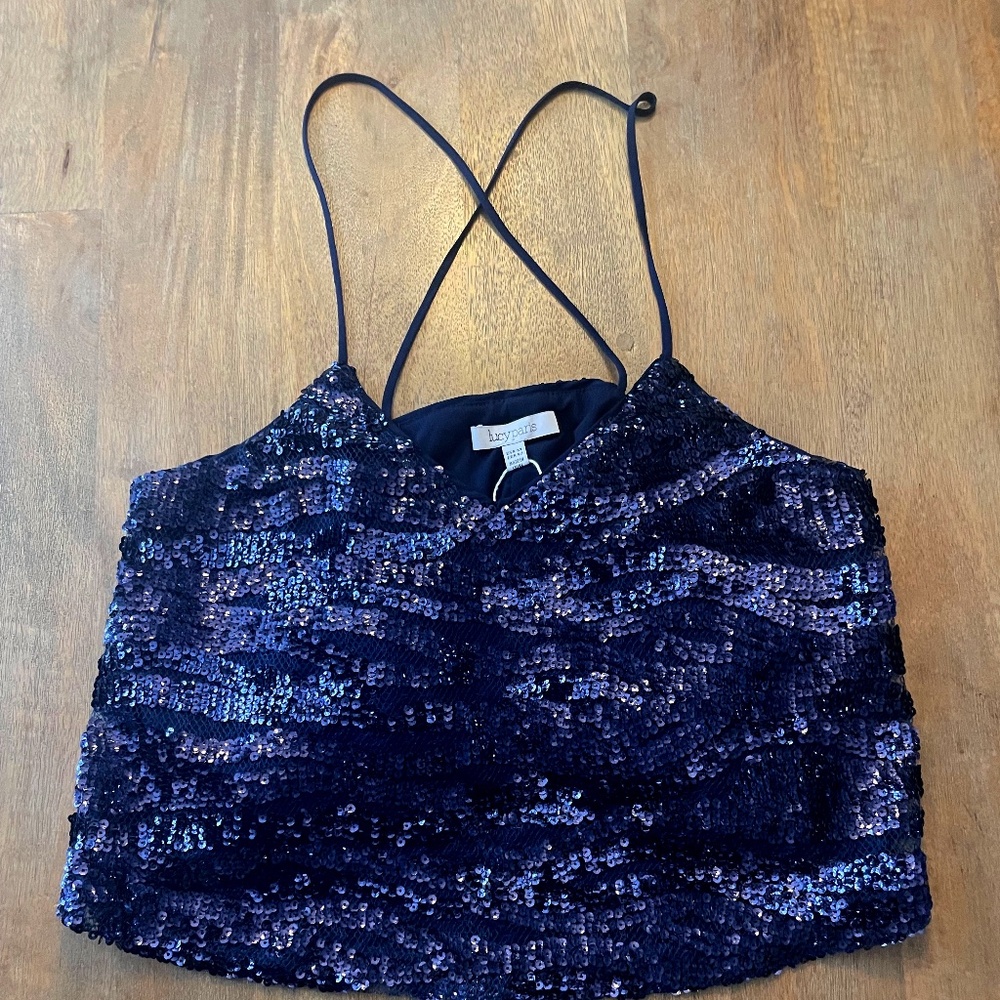 Sequin, navy camisole by Luci Paris, size M